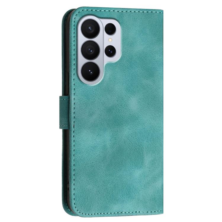 For Samsung Galaxy S26 Ultra 5G Grid Butterfly Embossed Pattern Leather Phone Case with Lanyard