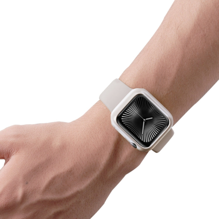 For Apple Watch Series 10 / 11 46mm Spray Glazing PC Frame Half Coverage Watch Case