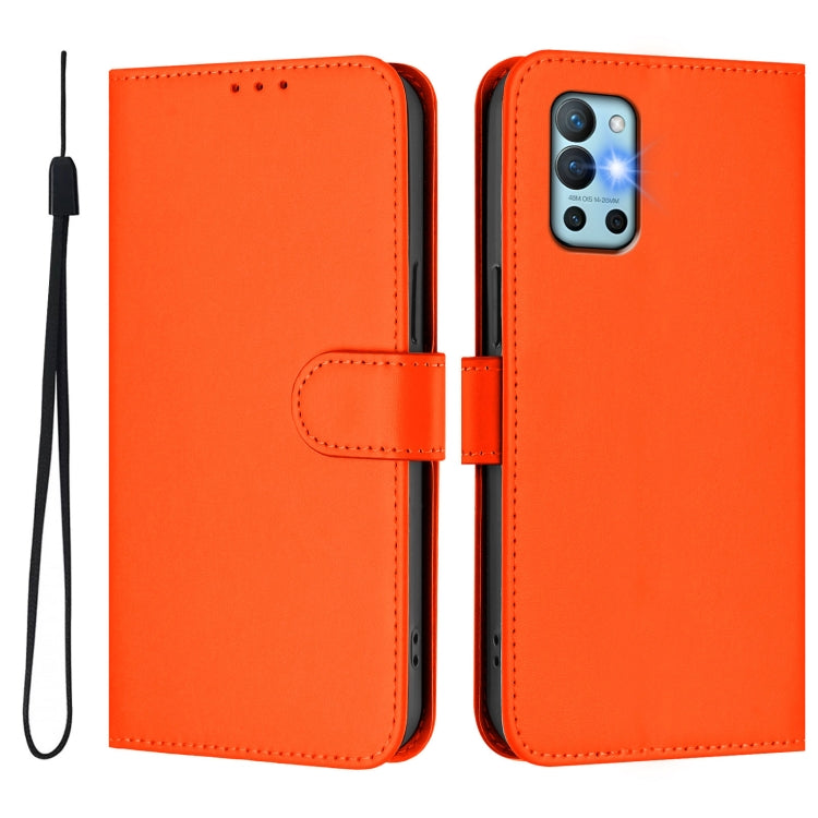 For OnePlus 9R / 8T Skin Feel Solid Color Leather Phone Case with Lanyard