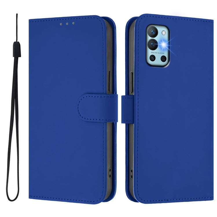 For OnePlus 9R / 8T Skin Feel Solid Color Leather Phone Case with Lanyard