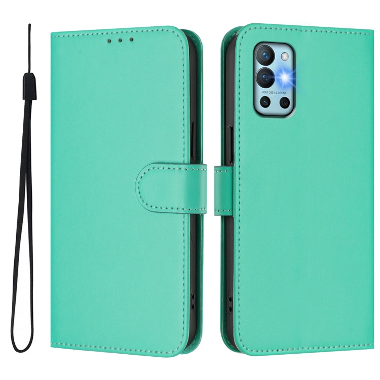 For OnePlus 9R / 8T Skin Feel Solid Color Leather Phone Case with Lanyard