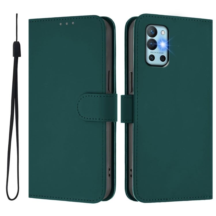 For OnePlus 9R / 8T Skin Feel Solid Color Leather Phone Case with Lanyard