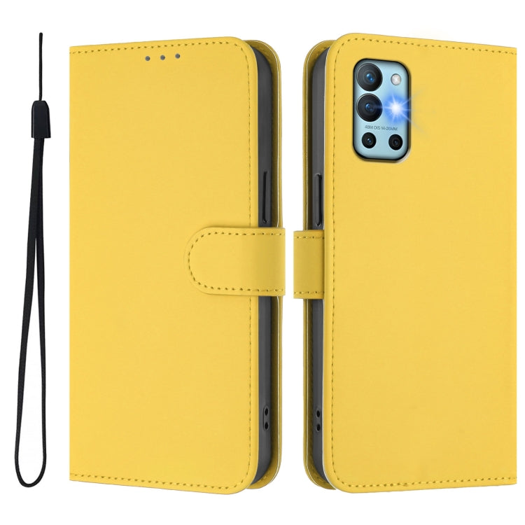 For OnePlus 9R / 8T Skin Feel Solid Color Leather Phone Case with Lanyard