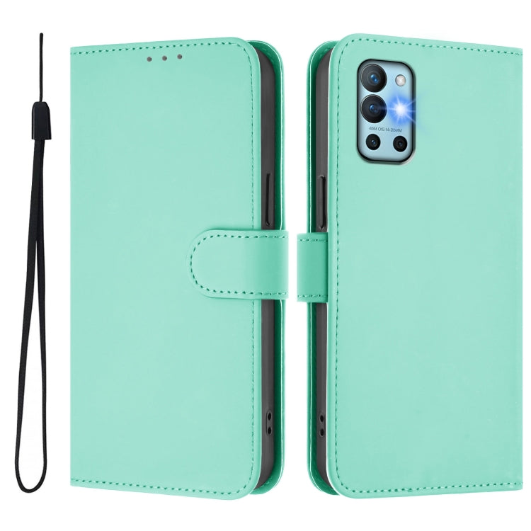 For OnePlus 9R / 8T Skin Feel Solid Color Leather Phone Case with Lanyard