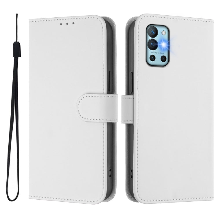 For OnePlus 9R / 8T Skin Feel Solid Color Leather Phone Case with Lanyard