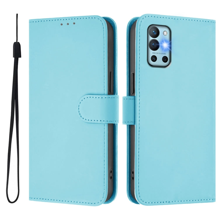 For OnePlus 9R / 8T Skin Feel Solid Color Leather Phone Case with Lanyard