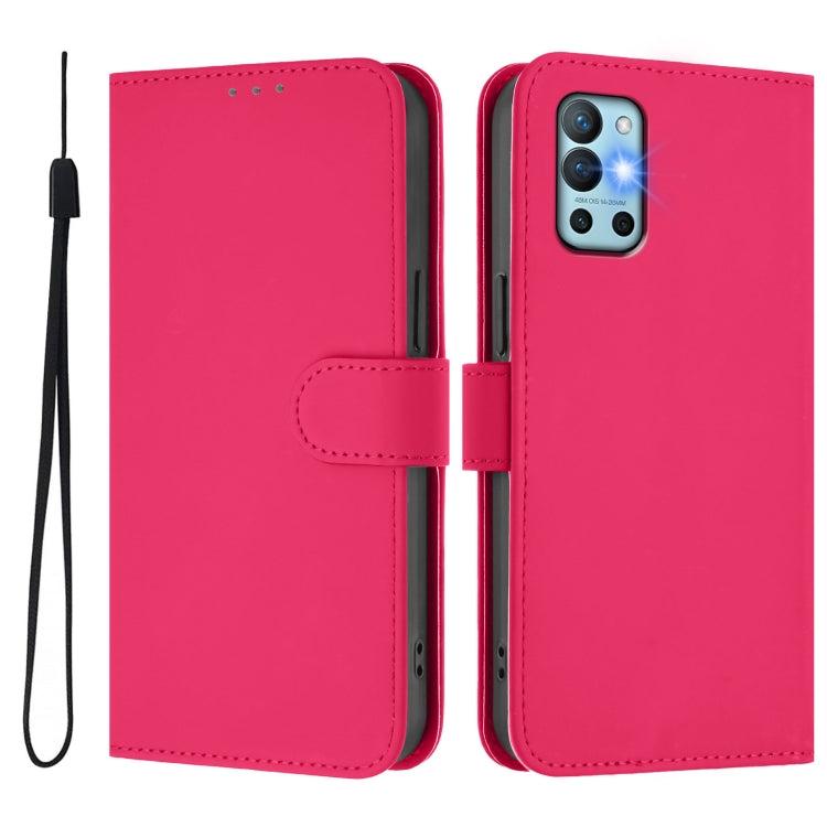For OnePlus 9R / 8T Skin Feel Solid Color Leather Phone Case with Lanyard