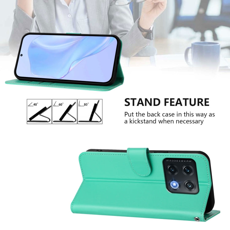 For OnePlus 10 Pro 5G Skin Feel Solid Color Leather Phone Case with Lanyard