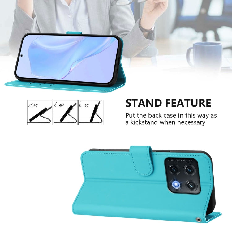 For OnePlus 10 Pro 5G Skin Feel Solid Color Leather Phone Case with Lanyard