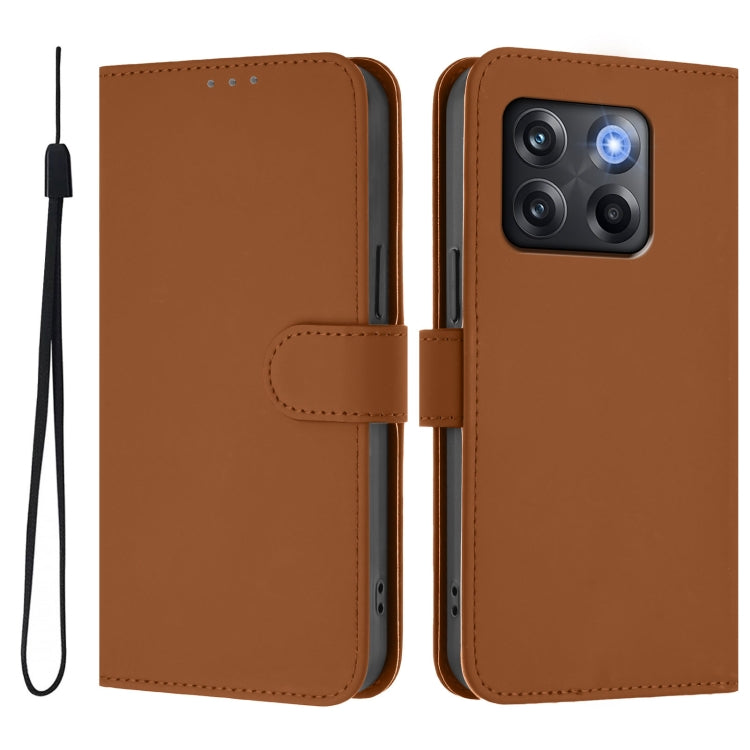 For OnePlus Ace Pro 5G Skin Feel Solid Color Leather Phone Case with Lanyard