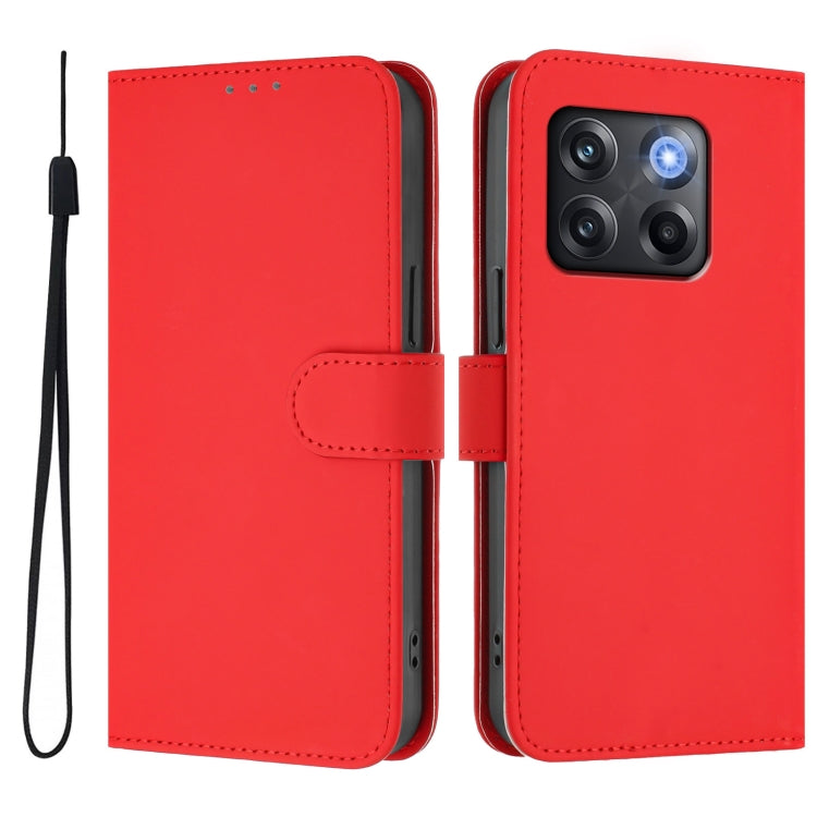 For OnePlus Ace Pro 5G Skin Feel Solid Color Leather Phone Case with Lanyard