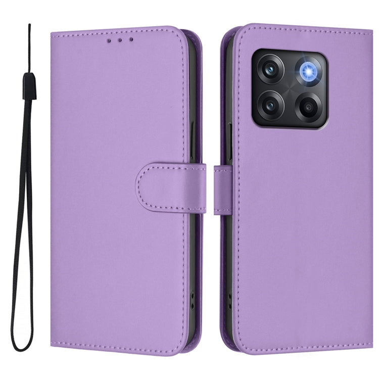 For OnePlus Ace Pro 5G Skin Feel Solid Color Leather Phone Case with Lanyard