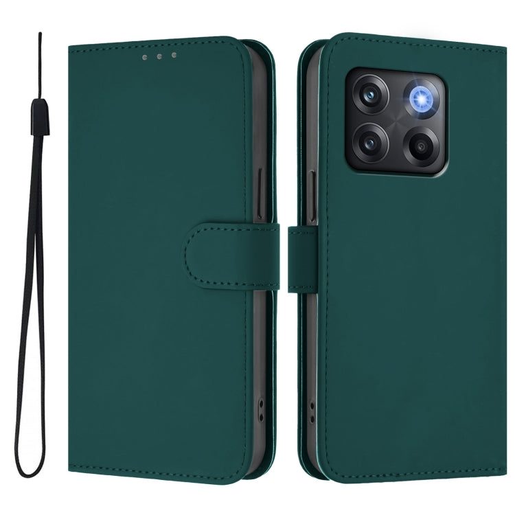 For OnePlus Ace Pro 5G Skin Feel Solid Color Leather Phone Case with Lanyard