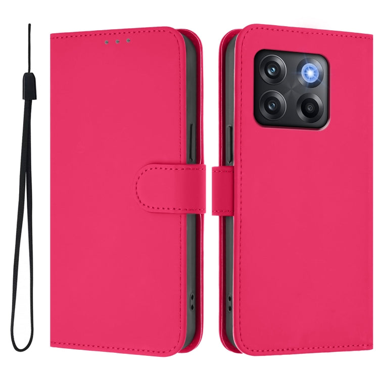 For OnePlus Ace Pro 5G Skin Feel Solid Color Leather Phone Case with Lanyard
