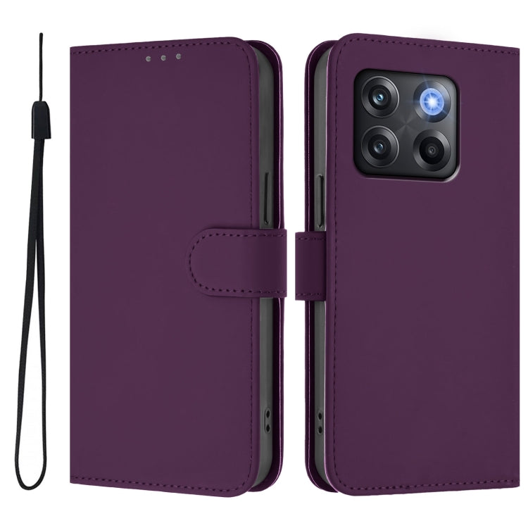 For OnePlus Ace Pro 5G Skin Feel Solid Color Leather Phone Case with Lanyard