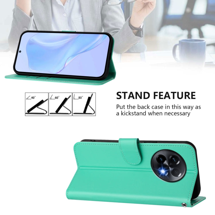 For OnePlus 11R 5G Global Skin Feel Solid Color Leather Phone Case with Lanyard