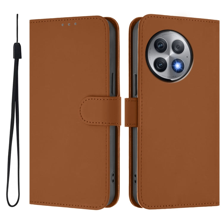 For OnePlus Ace 2 Pro 5G Skin Feel Solid Color Leather Phone Case with Lanyard