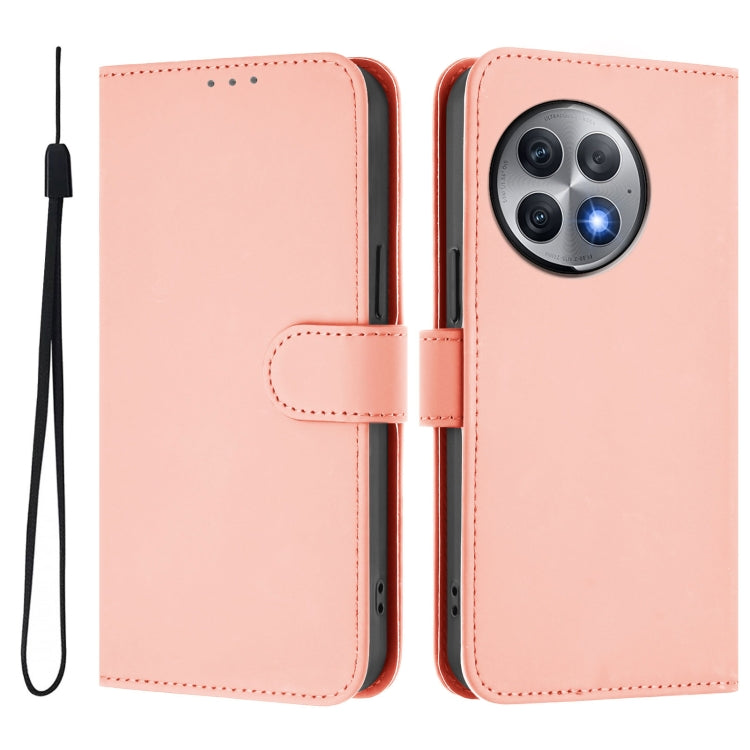For OnePlus Ace 2 Pro 5G Skin Feel Solid Color Leather Phone Case with Lanyard