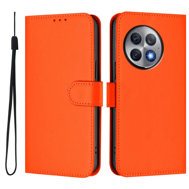 For OnePlus Ace 2 Pro 5G Skin Feel Solid Color Leather Phone Case with Lanyard