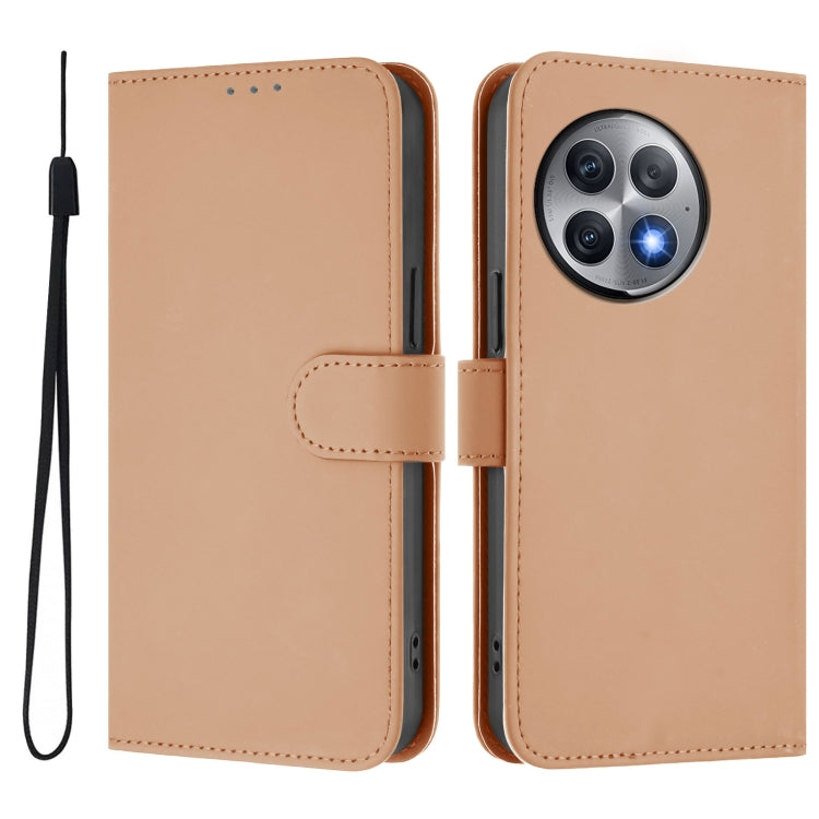 For OnePlus Ace 2 Pro 5G Skin Feel Solid Color Leather Phone Case with Lanyard