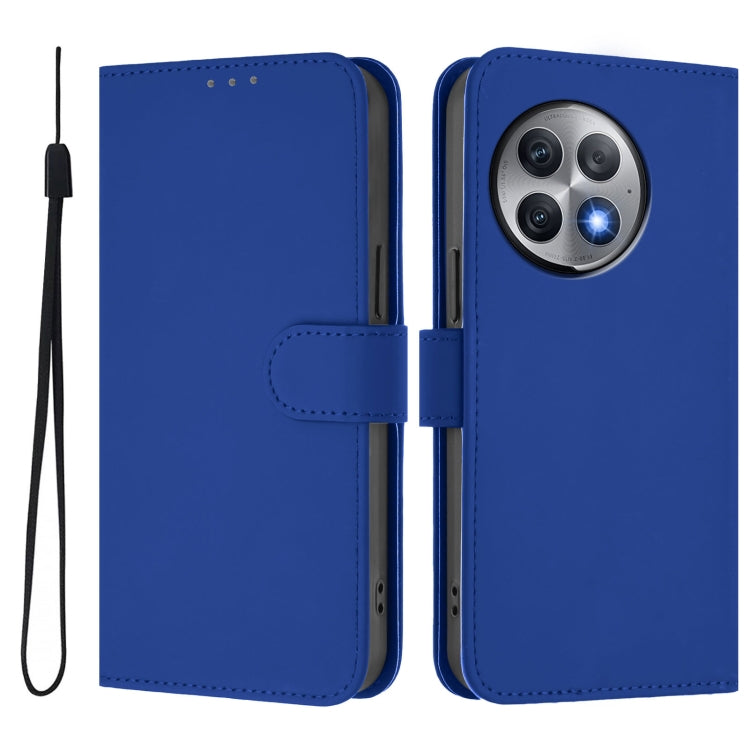 For OnePlus Ace 2 Pro 5G Skin Feel Solid Color Leather Phone Case with Lanyard