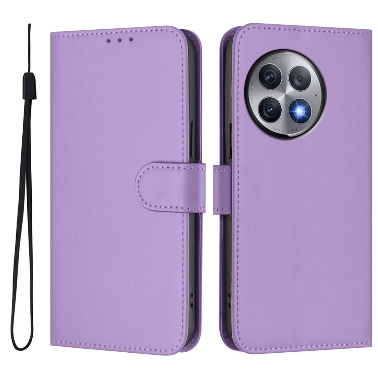 For OnePlus Ace 2 Pro 5G Skin Feel Solid Color Leather Phone Case with Lanyard