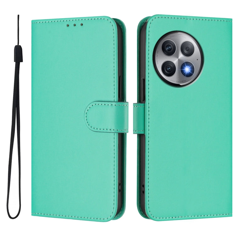 For OnePlus Ace 2 Pro 5G Skin Feel Solid Color Leather Phone Case with Lanyard