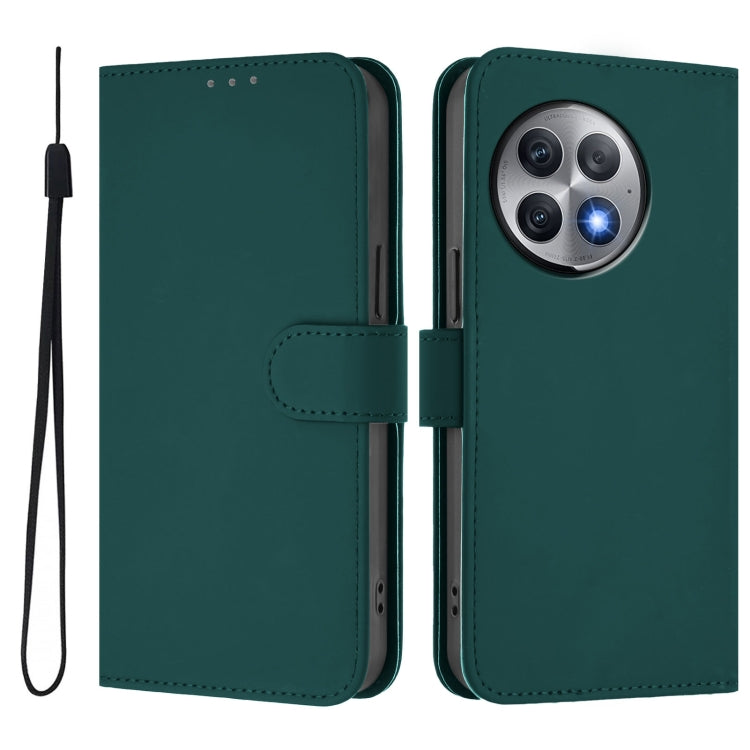 For OnePlus Ace 2 Pro 5G Skin Feel Solid Color Leather Phone Case with Lanyard
