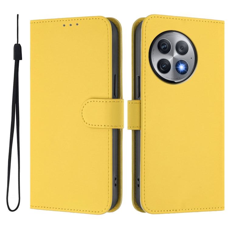 For OnePlus Ace 2 Pro 5G Skin Feel Solid Color Leather Phone Case with Lanyard