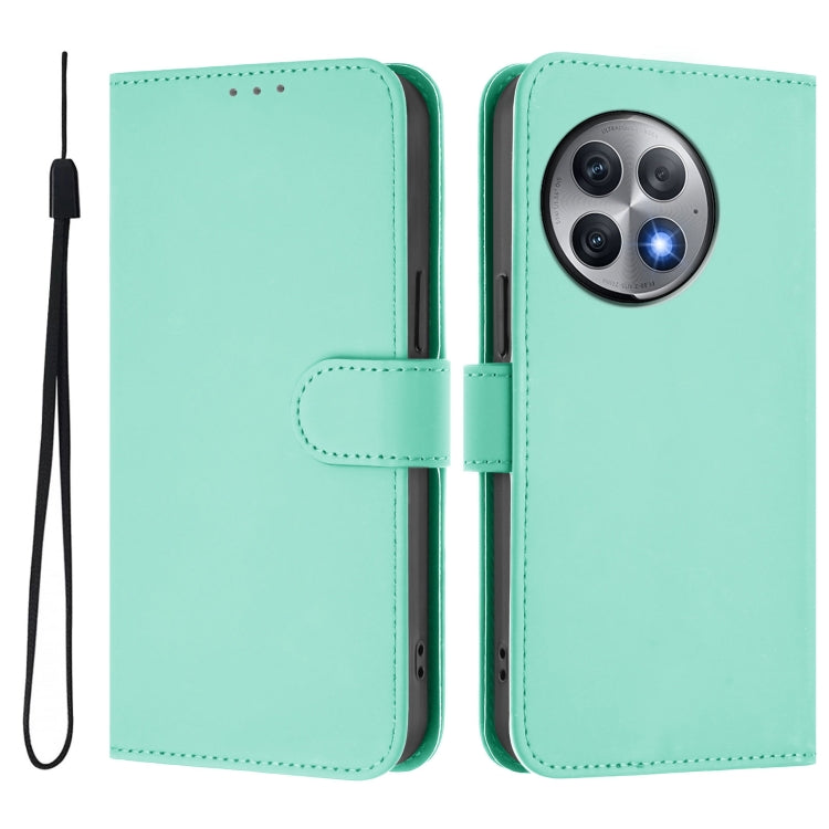 For OnePlus Ace 2 Pro 5G Skin Feel Solid Color Leather Phone Case with Lanyard
