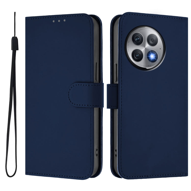 For OnePlus Ace 2 Pro 5G Skin Feel Solid Color Leather Phone Case with Lanyard