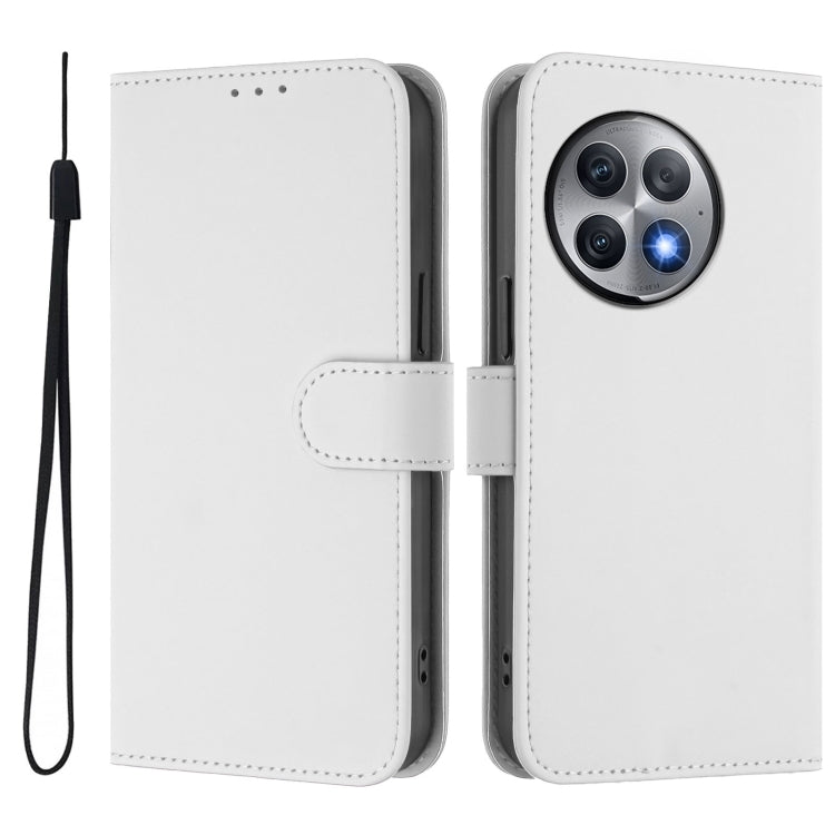 For OnePlus Ace 2 Pro 5G Skin Feel Solid Color Leather Phone Case with Lanyard