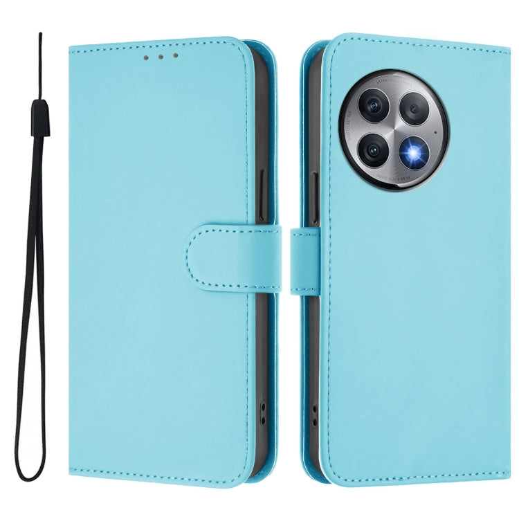 For OnePlus Ace 2 Pro 5G Skin Feel Solid Color Leather Phone Case with Lanyard