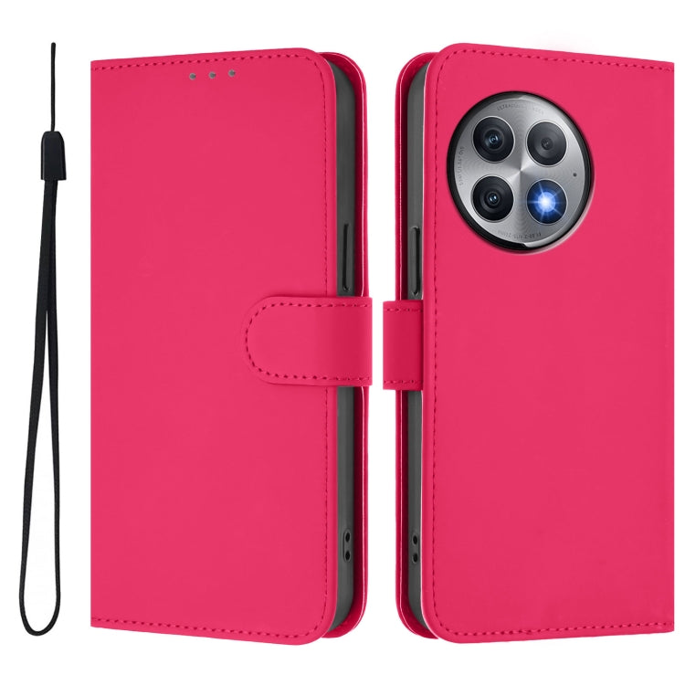 For OnePlus Ace 2 Pro 5G Skin Feel Solid Color Leather Phone Case with Lanyard