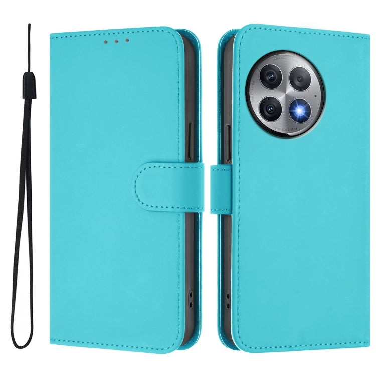For OnePlus Ace 2 Pro 5G Skin Feel Solid Color Leather Phone Case with Lanyard