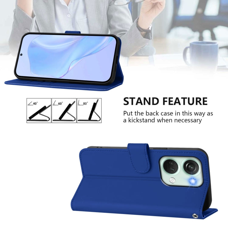 For OnePlus Nord 3 / Ace 2V Skin Feel Solid Color Leather Phone Case with Lanyard