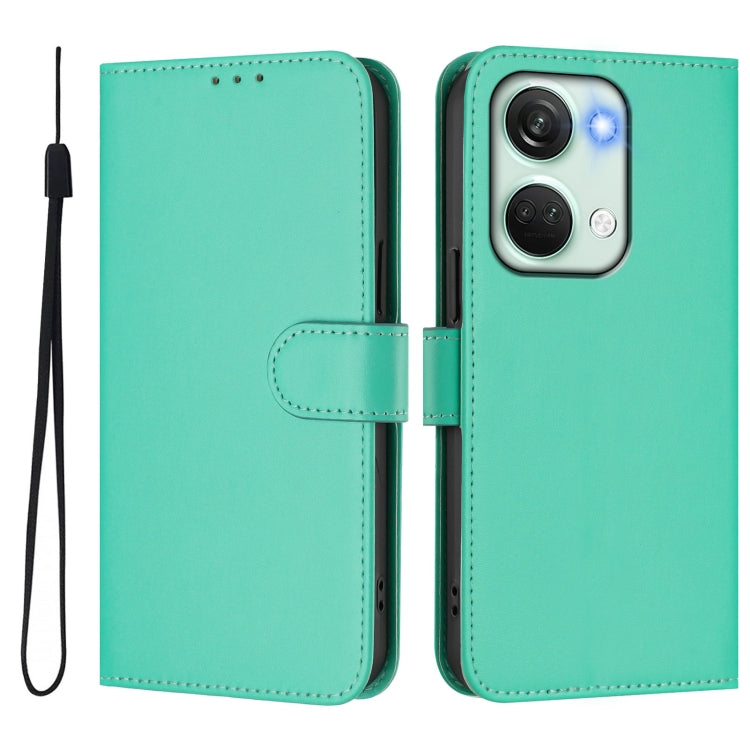 For OnePlus Nord 3 / Ace 2V Skin Feel Solid Color Leather Phone Case with Lanyard