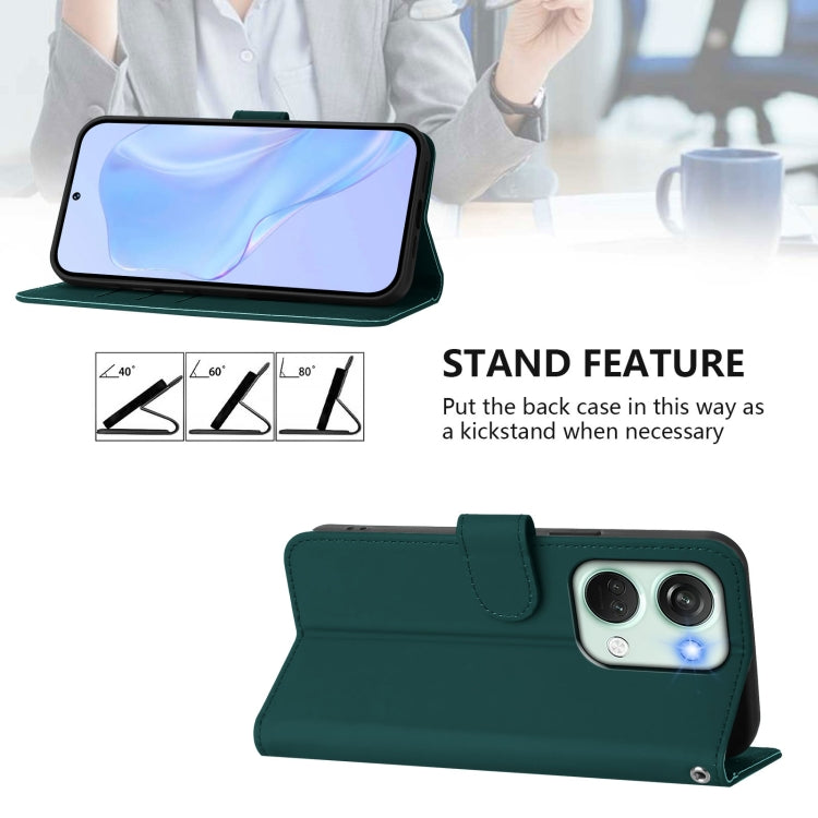 For OnePlus Nord 3 / Ace 2V Skin Feel Solid Color Leather Phone Case with Lanyard