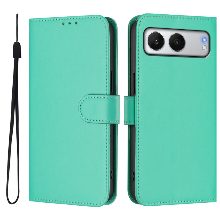 For OnePlus Nord 4 5G Skin Feel Solid Color Leather Phone Case with Lanyard