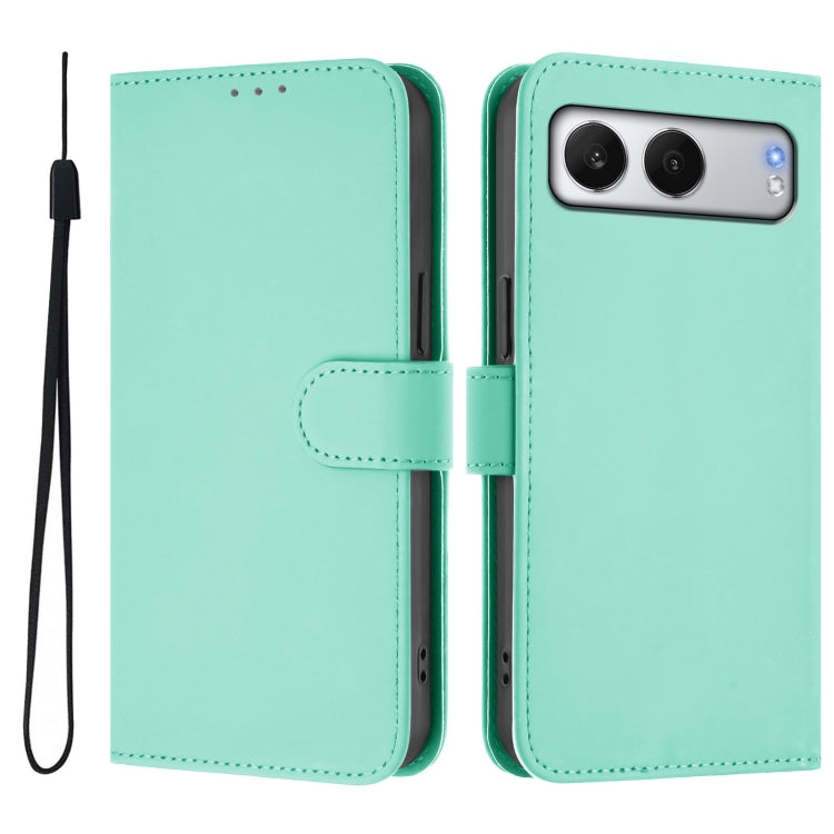 For OnePlus Nord 4 5G Skin Feel Solid Color Leather Phone Case with Lanyard