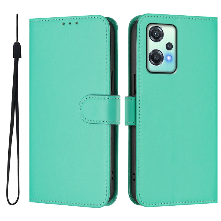 For OnePlus Nord CE 2 Lite 5G Skin Feel Solid Color Leather Phone Case with Lanyard