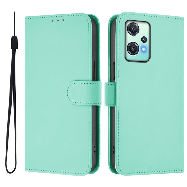 For OnePlus Nord CE 2 Lite 5G Skin Feel Solid Color Leather Phone Case with Lanyard