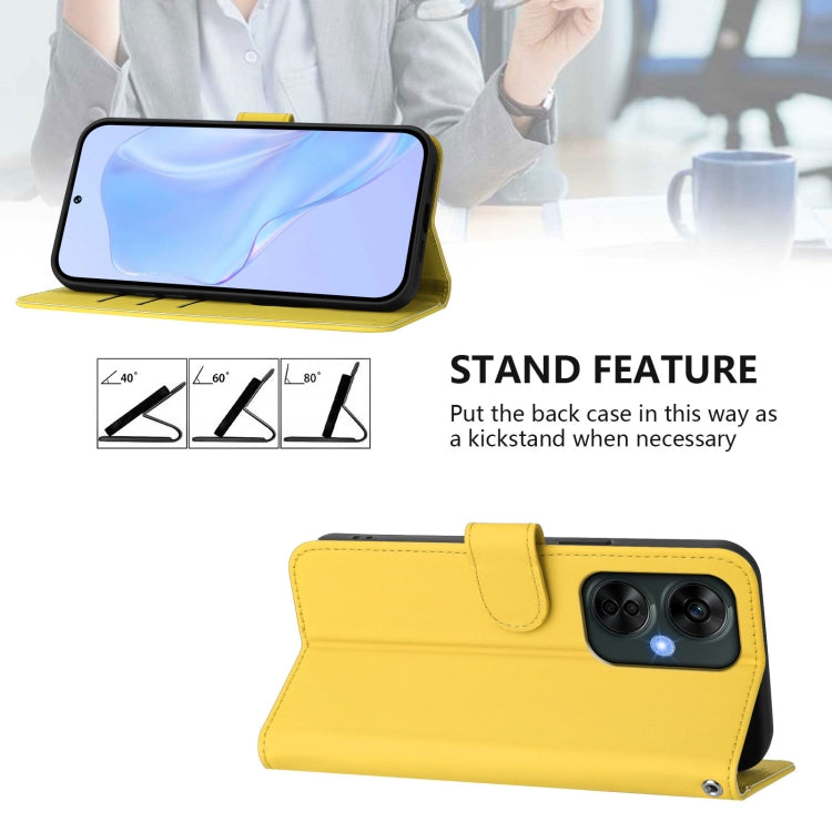 For OnePlus Nord CE 3 Lite 5G Skin Feel Solid Color Leather Phone Case with Lanyard