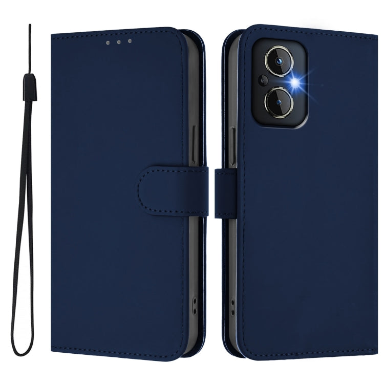 For OnePlus Nord N20 5G Skin Feel Solid Color Leather Phone Case with Lanyard