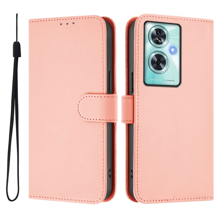 For OnePlus Nord N30 SE 5G Skin Feel Solid Color Leather Phone Case with Lanyard