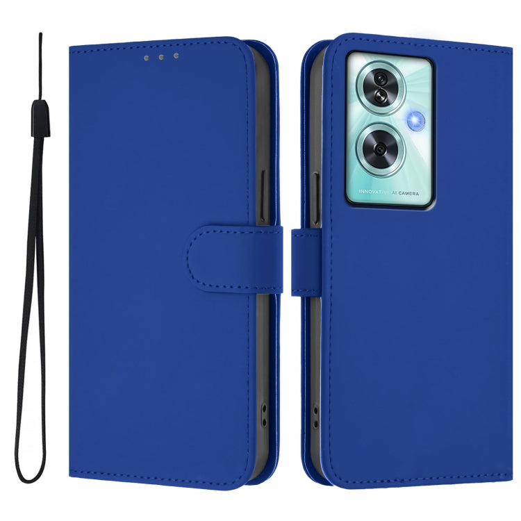 For OnePlus Nord N30 SE 5G Skin Feel Solid Color Leather Phone Case with Lanyard