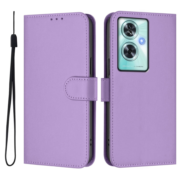 For OnePlus Nord N30 SE 5G Skin Feel Solid Color Leather Phone Case with Lanyard