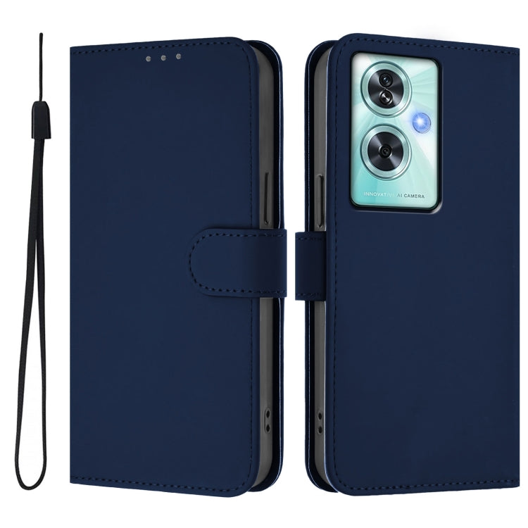 For OnePlus Nord N30 SE 5G Skin Feel Solid Color Leather Phone Case with Lanyard