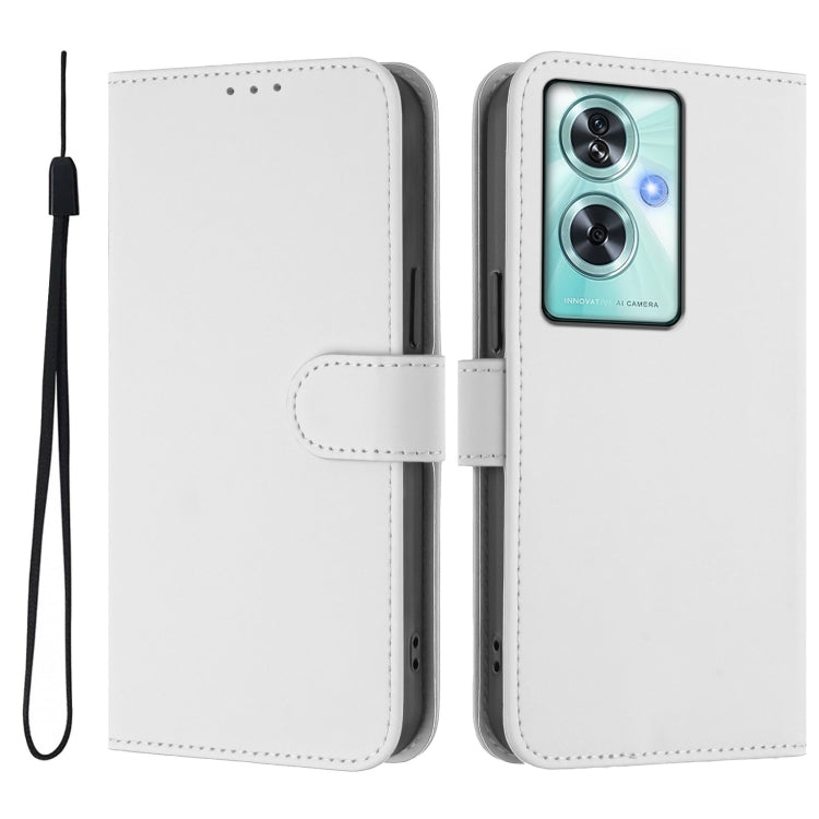 For OnePlus Nord N30 SE 5G Skin Feel Solid Color Leather Phone Case with Lanyard