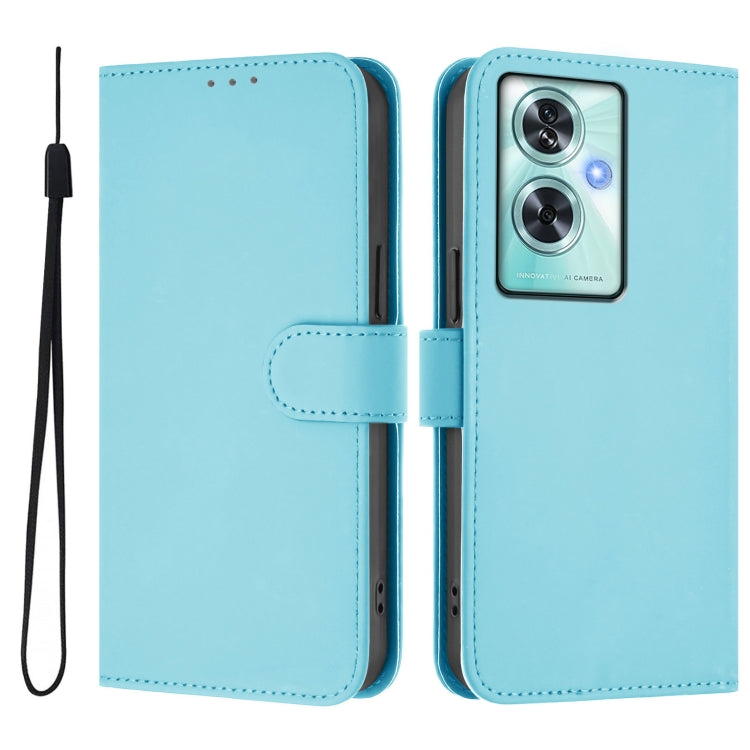 For OnePlus Nord N30 SE 5G Skin Feel Solid Color Leather Phone Case with Lanyard